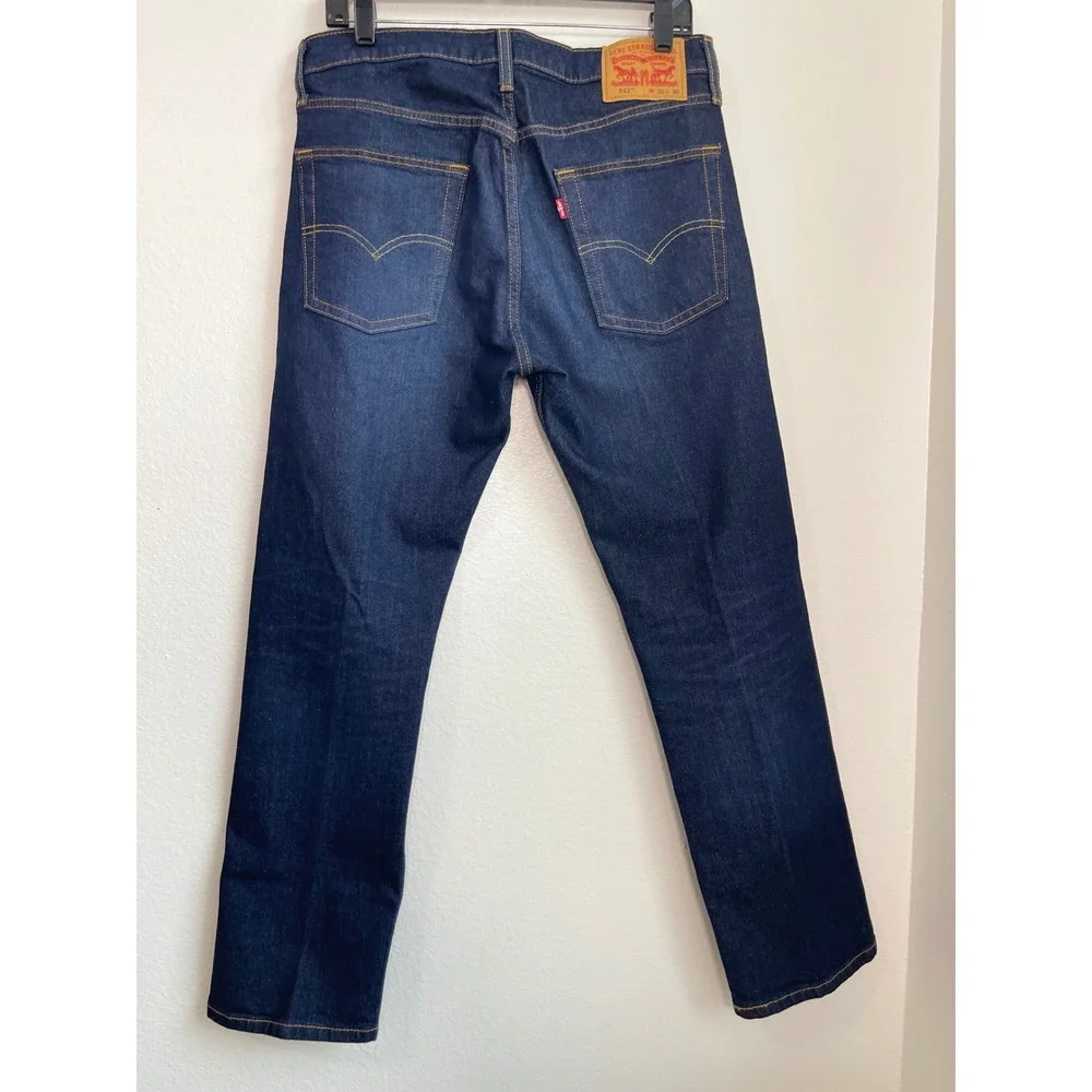 Levis 513 Slim Straight Jeans Mens 32x30 Dark Wash Indigo Denim Pants
